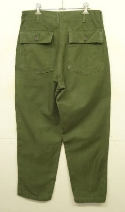 画像3: 70'S アメリカ軍 US ARMY "OG107" コットンサテン ベイカーパンツ W34L31 (VINTAGE)