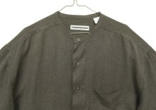 他の写真1: FENN WRIGHT & MANSON レーヨン 長袖 ノーカラーシャツ チャコール (USED)