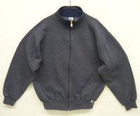 90'S RUSSELL ATHLETIC フルジップ スタンドカラー スウェットシャツ ヘザーネイビー メキシコ製 (VINTAGE)
