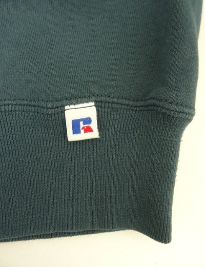 画像3: 90'S RUSSELL ATHLETIC 前Vガゼット付き クルーネック スウェットシャツ ダークグリーン USA製 (VINTAGE)