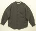 画像1: FENN WRIGHT & MANSON レーヨン 長袖 ノーカラーシャツ チャコール (USED) (1)
