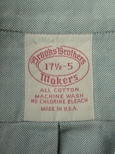 画像2: 80'S BROOKS BROTHERS "MAKERS" オックスフォード BDシャツ ライトグリーン USA製 (VINTAGE)