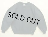 90'S RUSSELL ATHLETIC 前Vガゼット付き クルーネック スウェットシャツ ダークグリーン USA製 (VINTAGE)