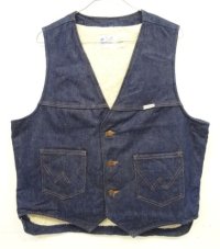 80'S WRANGLER "NO-FAULT DENIMS" 裏地ボア デニムベスト インディゴ USA製 (VINTAGE)