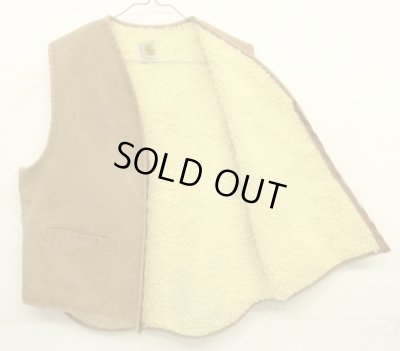 画像4: 70'S CARHARTT プリントタグ 裏地ボア ダックベスト SCOVILLジップ ブラウン USA製 (VINTAGE)