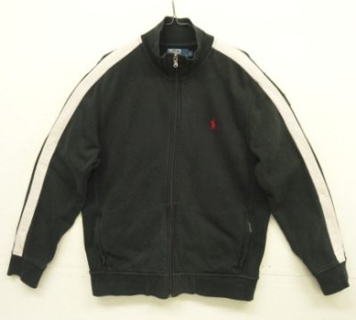 画像1: 90'S RALPH LAUREN トラックジャケット ブラック/ホワイトライン (VINTAGE)