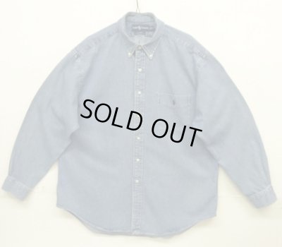 画像1: 90'S RALPH LAUREN "BIG SHIRT" デニム 長袖 BDシャツ インディゴ (VINTAGE)