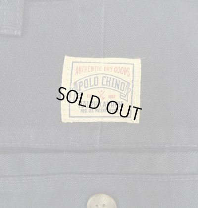画像5: 90'S RALPH LAUREN "ボックスロゴ" ツープリーツ チノパンツ ネイビー W34L30 USA製 (VINTAGE)