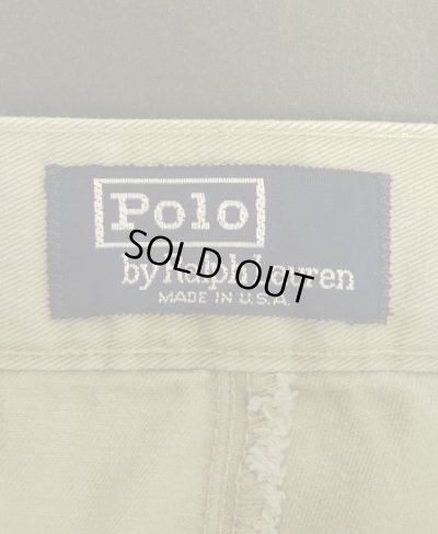 画像2: 90'S RALPH LAUREN ウエスタアジャスター付き ツープリーツ チノパンツ ベージュ W32L30 USA製 (VINTAGE)