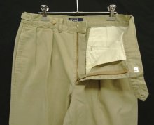 他の写真1: 90'S RALPH LAUREN ウエスタアジャスター付き ツープリーツ チノパンツ ベージュ W32L30 USA製 (VINTAGE)