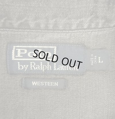 画像2: 90'S RALPH LAUREN "WESTERN" デニム 長袖 ウエスタンシャツ ブラック (VINTAGE)