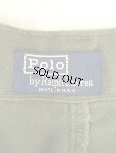 画像2: 90'S RALPH LAUREN "ボックスロゴ" ノープリーツ チノパンツ オリーブ W34L30 USA製 (VINTAGE)