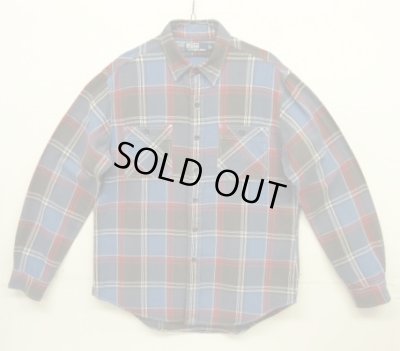 画像1: 90'S RALPH LAUREN フランネル 長袖 ワークシャツ チェック柄 (VINTAGE)