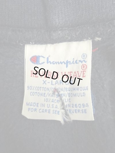 画像2: 90'S CHAMPION 刺繍タグ リバースウィーブ パーカー ネイビー USA製 (VINTAGE)