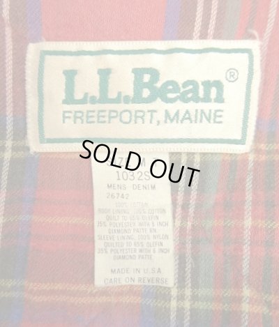 画像2: 80'S LL Bean チンスト付き 中綿入り デニム ドリズラージャケット インディゴ USA製 (VINTAGE)