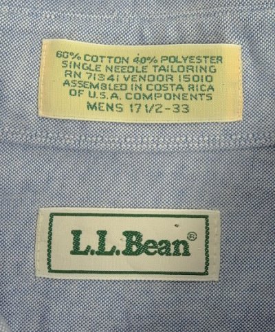 画像2: 90'S LL Bean オックスフォード 長袖 BDシャツ ブルー (VINTAGE)