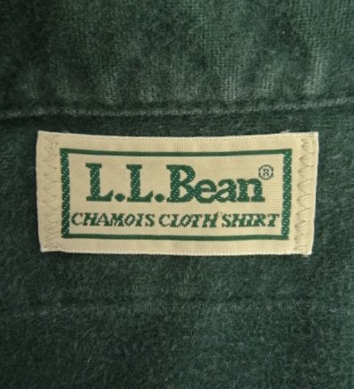 画像2: 90'S LL Bean "CHAMOIS CLOTH SHIRT" 長袖 シャモアクロスシャツ ダークグリーン USA製 (VINTAGE)