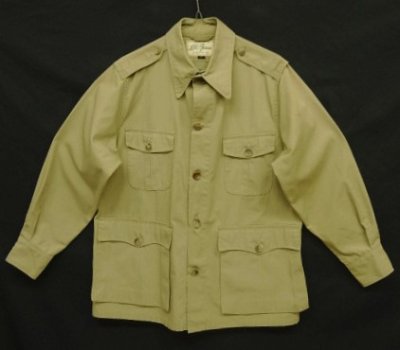 画像1: 60'S LL Bean 筆記体タグ サファリジャケット ベージュ USA製 (VINTAGE)