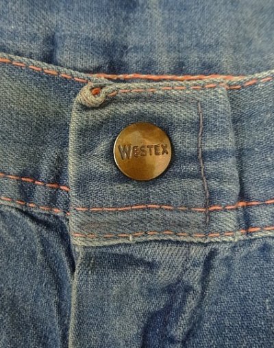 画像2: 60'S WESTEX トップスナップボタン コットン100% デニム ペインターパンツ アルミジップ インディゴ (VINTAGE)