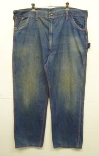 60'S WESTEX トップスナップボタン コットン100% デニム ペインターパンツ アルミジップ インディゴ (VINTAGE)
