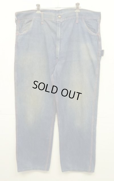 画像1: 60'S WESTEX トップスナップボタン コットン100% デニム ペインターパンツ アルミジップ インディゴ (VINTAGE)