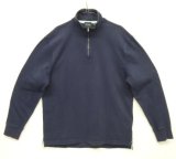 00'S J.CREW 旧タグ ハーフジップ スタンドカラー 長袖 ラガーシャツ ネイビー (VINTAGE)