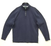 00'S J.CREW 旧タグ ハーフジップ スタンドカラー 長袖 ラガーシャツ ネイビー (VINTAGE)