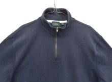 他の写真1: 00'S J.CREW 旧タグ ハーフジップ スタンドカラー 長袖 ラガーシャツ ネイビー (VINTAGE)