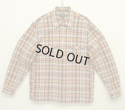 画像1: 00'S J.CREW 旧タグ ハーフジップ 長袖 プルオーバーシャツ チェック柄 (VINTAGE)