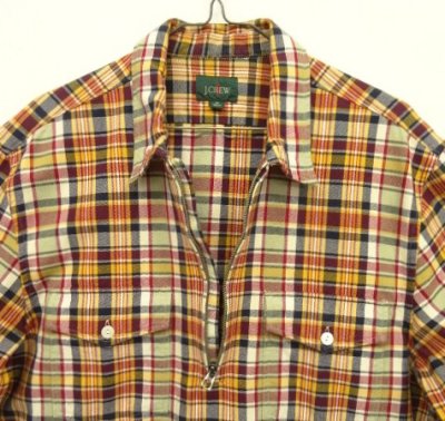 画像3: 00'S J.CREW 旧タグ ハーフジップ 長袖 プルオーバーシャツ チェック柄 (VINTAGE)
