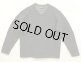 01'S PATAGONIA 袖先ロゴ 同色切り替え Vネック ニット ネイビー USA製 (VINTAGE)