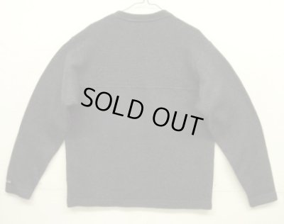 画像4: 01'S PATAGONIA 袖先ロゴ 同色切り替え Vネック ニット ネイビー USA製 (VINTAGE)