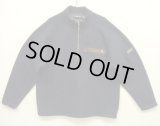 02'S PATAGONIA ハーフジップ レザートリム ニット ネイビー USA製 (VINTAGE)