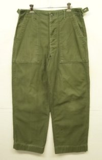 60'S アメリカ軍 US ARMY "OG107" 初期モデル コットンサテン 平ボタン ベイカーパンツ MEDIUM (VINTAGE)