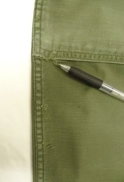 画像7: 60'S アメリカ軍 US ARMY "OG107" 初期モデル コットンサテン 平ボタン ベイカーパンツ MEDIUM (VINTAGE)
