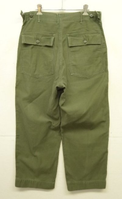 画像6: 60'S アメリカ軍 US ARMY "OG107" 初期モデル コットンサテン 平ボタン ベイカーパンツ MEDIUM (VINTAGE)