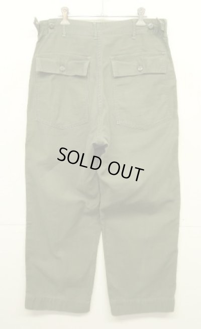 画像6: 60'S アメリカ軍 US ARMY "OG107" 初期モデル コットンサテン 平ボタン ベイカーパンツ MEDIUM (VINTAGE)