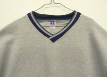 他の写真1: 90'S RUSSELL ATHLETIC ライン入りリブ Vネック スウェットシャツ ヘザーグレー USA製 (VINTAGE)
