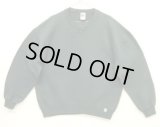 90'S RUSSELL ATHLETIC 前Vガゼット付き クルーネック スウェットシャツ ダークグリーン USA製 (VINTAGE)