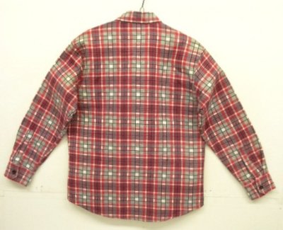 画像4: 90'S SEARS 裏地キルティング プリントフランネル ワークシャツ チェック柄 (VINTAGE)