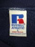 画像2: 90'S RUSSELL ATHLETIC 前Vガゼット付き クルーネック スウェットシャツ ネイビー USA製 (VINTAGE) (2)