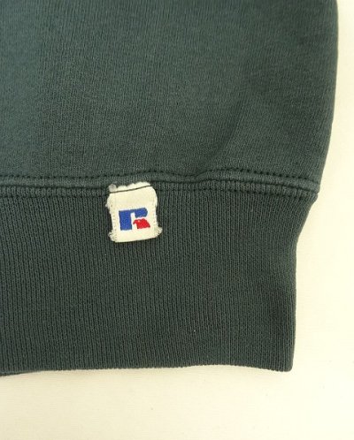 画像3: 90'S RUSSELL ATHLETIC 前Vガゼット付き クルーネック スウェットシャツ ダークグリーン USA製 (VINTAGE)