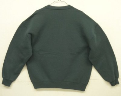 画像4: 90'S RUSSELL ATHLETIC 前Vガゼット付き クルーネック スウェットシャツ ダークグリーン USA製 (VINTAGE)