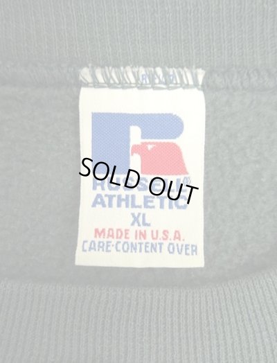 画像2: 90'S RUSSELL ATHLETIC 前Vガゼット付き クルーネック スウェットシャツ ダークグリーン USA製 (VINTAGE)