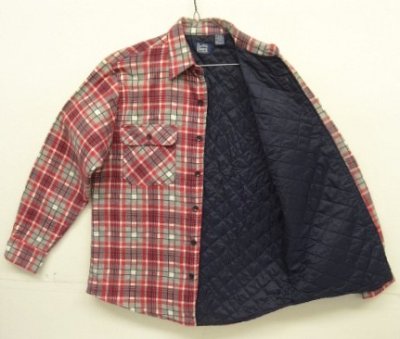画像3: 90'S SEARS 裏地キルティング プリントフランネル ワークシャツ チェック柄 (VINTAGE)