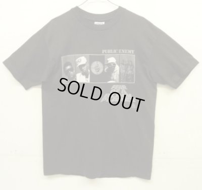 画像1: 90'S PUBLIC ENEMY "FEAR OF A BLACK PLANET" シングルステッチ 両面プリント 半袖 Tシャツ ブラック USA製 (VINTAGE)