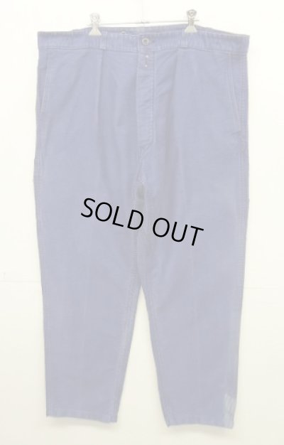 画像1: 50'S KONECO モールスキン フックボタン ワークパンツ インクブルー (VINTAGE)