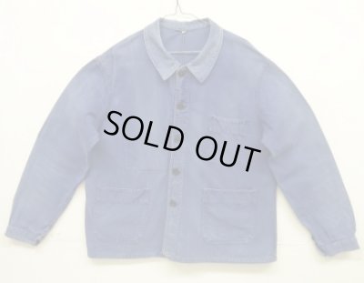 画像1: 60'S LE MONT ST MICHAEL ワークジャケット カバーオール フェードブルー (VINTAGE)