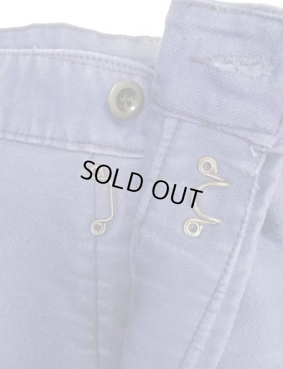 画像3: 50'S KONECO モールスキン フックボタン ワークパンツ インクブルー (VINTAGE)