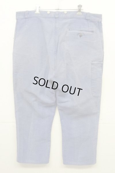 画像5: 50'S DUBURE & DEVERCHERE モールスキン フックボタン ワークパンツ フェードブルー (VINTAGE)